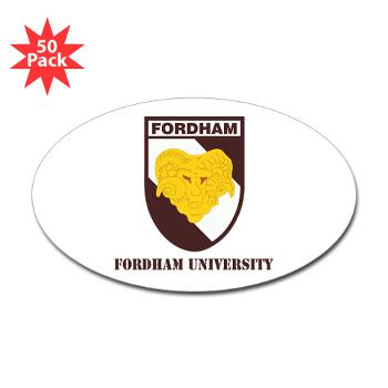 FU - M01 - 01 - SSI - ROTC - Fordham University with Text - Sticker (Oval 50 pk)