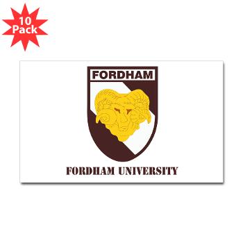 FU - M01 - 01 - SSI - ROTC - Fordham University with Text - Sticker (Rectangle 10 pk)