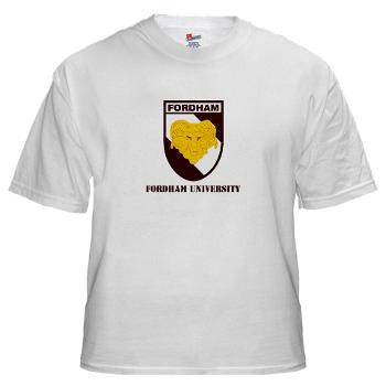 FU - A01 - 04 - SSI - ROTC - Fordham University with Text - White t-Shirt