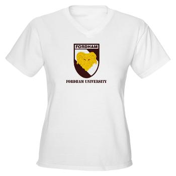 FU - A01 - 04 - SSI - ROTC - Fordham University with Text - Women's V-Neck T-Shirt