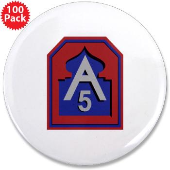 FUSA - M01 - 01 - Fifth United States Army - 3.5" Button (100 pack) - Click Image to Close