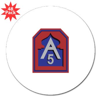 FUSA - M01 - 01 - Fifth United States Army - 3" Lapel Sticker (48 pk) - Click Image to Close