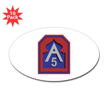 FUSA - M01 - 01 - Fifth United States Army - Sticker (Oval 10 pk)
