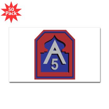 FUSA - M01 - 01 - Fifth United States Army - Sticker (Rectangle 50 pk) - Click Image to Close