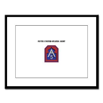 FUSA - M01 - 02 - Fifth United States Army with Text - Large Framed Print