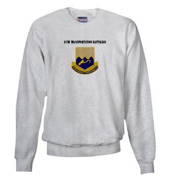 11TB - A01 - 03 - DUI - 11th Transportation Battalion with Text - Sweatshirt - Click Image to Close