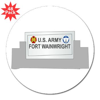 FWainwright - M01 - 01 - Fort Wainwright - 3"Lapel Sticker (48 pk)