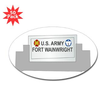 FWainwright - M01 - 01 - Fort Wainwright - Sticker (Oval 50 pk)