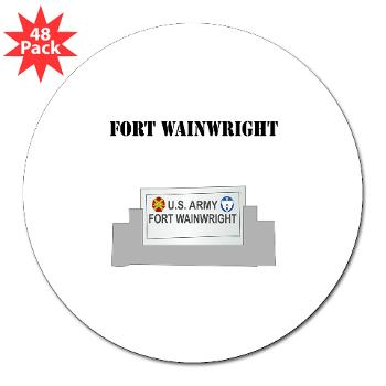 FWainwright - M01 - 01 - Fort Wainwright with Text - 3" Lapel Sticker (48 pk)