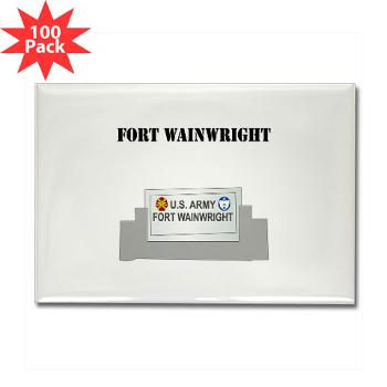 FWainwright - M01 - 01 - Fort Wainwright with Text - Rectangle Magnet (100 pack)