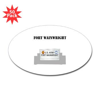 FWainwright - M01 - 01 - Fort Wainwright with Text - Sticker (Oval 50 pk)
