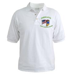 IndianaARNG - A01 - 04 - DUI-INDIANA Army National Guard WITH FLAG - Golf Shirt - Click Image to Close