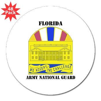 FloridaARNG - M01 - 01 - DUI - FLORIDA Army National Guard With Text - 3" Lapel Sticker (48 pk) - Click Image to Close