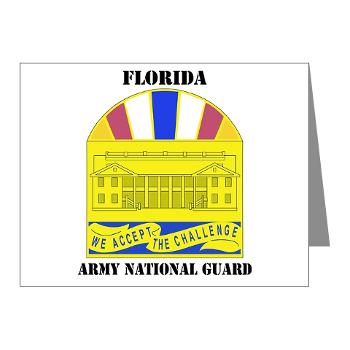 FloridaARNG - M01 - 02 - DUI - FLORIDA Army National Guard With Text - Note Cards (Pk of 20)