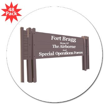 FortBragg - M01 - 01 - Fort Bragg - 3"Lapel Sticker (48 pk)