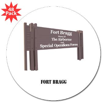 FortBragg - M01 - 01 - Fort Bragg with Text - 3" Lapel Sticker (48 pk)