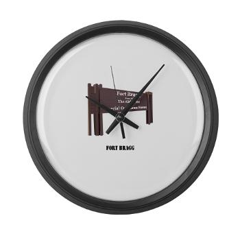 FortBragg - M01 - 03 - Fort Bragg with Text - Large Wall Clock