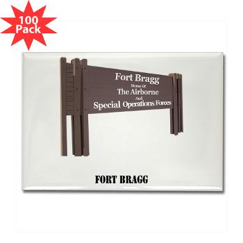 FortBragg - M01 - 01 - Fort Bragg with Text - Rectangle Magnet (100 pack)