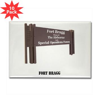 FortBragg - M01 - 01 - Fort Bragg with Text - Rectangle Magnet (10 pack)