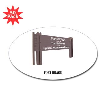 FortBragg - M01 - 01 - Fort Bragg with Text - Sticker (Oval 50 pk)
