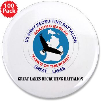 GLRB - M01 - 01 - DUI - Great lakes Recruiting Bn with text - 3.5" Button (100 pack)