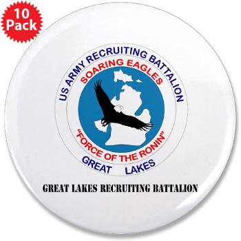 GLRB - M01 - 01 - DUI - Great lakes Recruiting Bn with text - 3.5" Button (10 pack)
