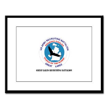 GLRB - M01 - 02 - DUI - Great lakes Recruiting Bn with text - Large Framed Print