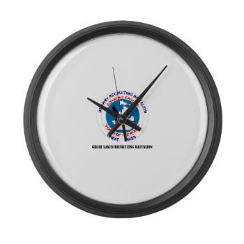 GLRB - M01 - 03 - DUI - Great lakes Recruiting Bn with text - Large Wall Clock