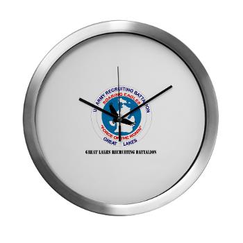 GLRB - M01 - 03 - DUI - Great lakes Recruiting Bn with text - Modern Wall Clock