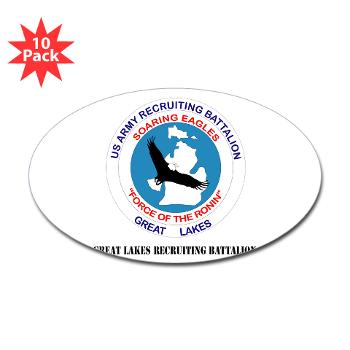 GLRB - M01 - 01 - DUI - Great lakes Recruiting Bn with text - Sticker (Oval 10 pk)