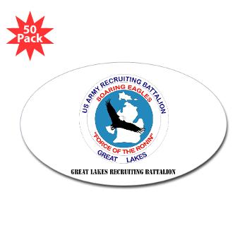 GLRB - M01 - 01 - DUI - Great lakes Recruiting Bn with text - Sticker (Oval 50 pk) - Click Image to Close