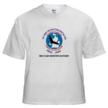 GLRB - A01 - 04 - DUI - Great lakes Recruiting Bn with text - White T-Shirt - Click Image to Close