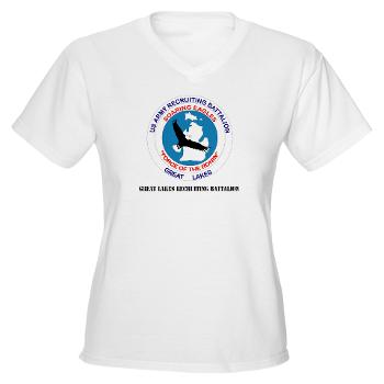 GLRB - A01 - 04 - DUI - Great lakes Recruiting Bn with text - Women's V-Neck T-Shirt - Click Image to Close