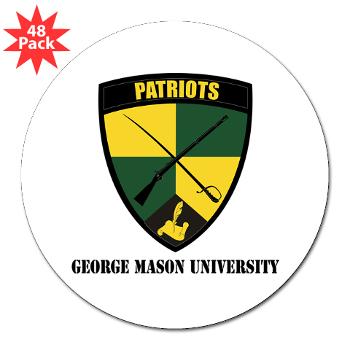 GMU - M01 - 01 - SSI - ROTC - George Mason University with Text - 3" Lapel Sticker (48 pk)