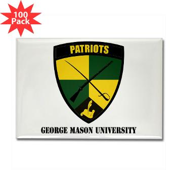 GMU - M01 - 01 - SSI - ROTC - George Mason University with Text - Rectangle Magnet (100 pack)