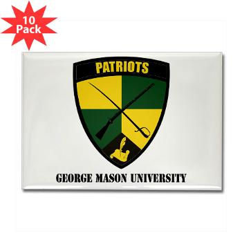 GMU - M01 - 01 - SSI - ROTC - George Mason University with Text - Rectangle Magnet (10 pack)