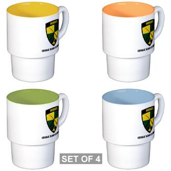 GMU - M01 - 03 - SSI - ROTC - George Mason University with Text - Stackable Mug Set (4 mugs)