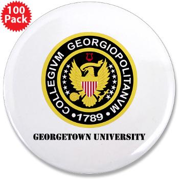 GU - M01 - 01 - SSI - ROTC - Georgetown University with Text - 3.5" Button (100 pack) - Click Image to Close