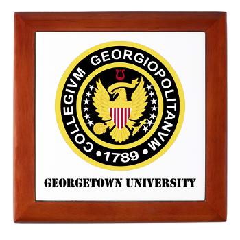 GU - M01 - 03 - SSI - ROTC - Georgetown University with Text - Keepsake Box