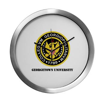 GU - M01 - 03 - SSI - ROTC - Georgetown University with Text - Modern Wall Clock - Click Image to Close