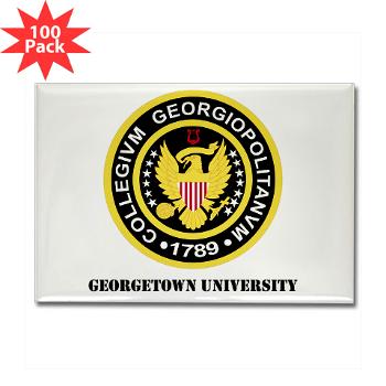 GU - M01 - 01 - SSI - ROTC - Georgetown University with Text - Rectangle Magnet (100 pack)