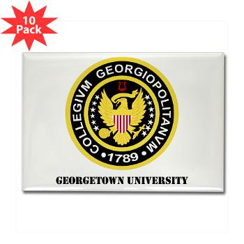GU - M01 - 01 - SSI - ROTC - Georgetown University with Text - Rectangle Magnet (10 pack)
