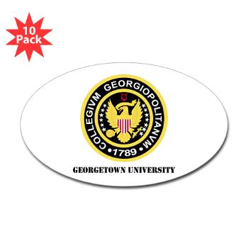 GU - M01 - 01 - SSI - ROTC - Georgetown University with Text - Sticker (Oval 10 pk) - Click Image to Close