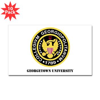 GU - M01 - 01 - SSI - ROTC - Georgetown University with Text - Sticker (Rectangle 10 pk) - Click Image to Close