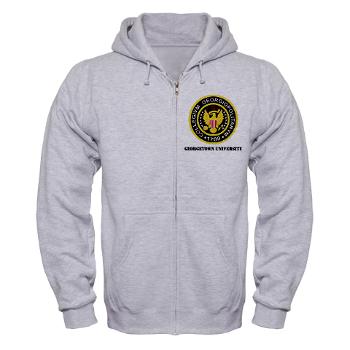 GU - A01 - 03 - SSI - ROTC - Georgetown University with Text - Zip Hoodie