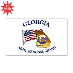 GeorgiaARNG - M01 - 01 - DUI - Georgia Army National Guard - Sticker (Rectangle 10 pk)