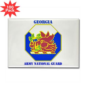 GeorgiaARNG - M01 - 01 - DUI - Georgia Army National Guard with text - Rectangle Magnet (100 pack)