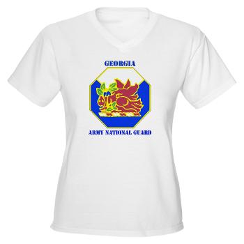GeorgiaARNG - A01 - 04 - DUI - Georgia Army National Guard with text - Women's V-Neck T-Shirt