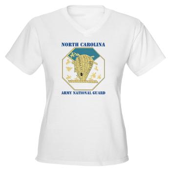 NCARNG - A01 - 04 - DUI - North Carolina Army National Guard with text - Women's V-Neck T-Shirt - Click Image to Close