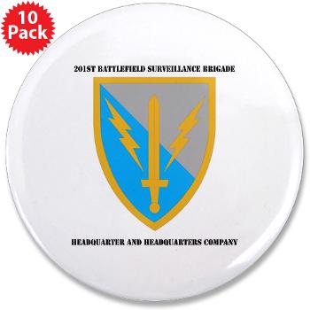 HHC - A01 - 01 - DUI - Headquarter and Headquarters Coy with Text - 3.5" Button (10 pack) - Click Image to Close